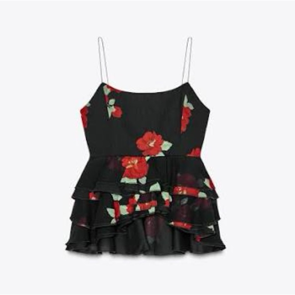 Zara Floral Print Ruffled Top - Picture 13 of 15